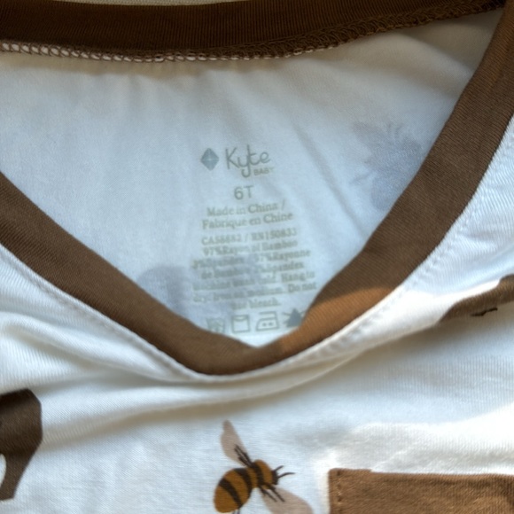 Kyte baby 6T honey bear long sleeve crew neck unisex shirt - Picture 2 of 4